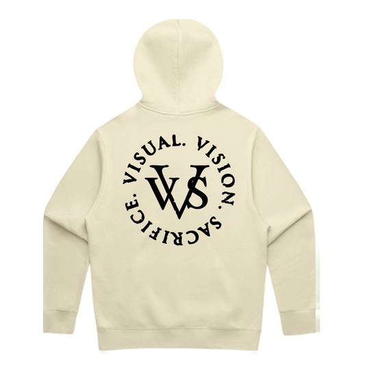 "Tri Logo" VVS Cream/Black Hoodie