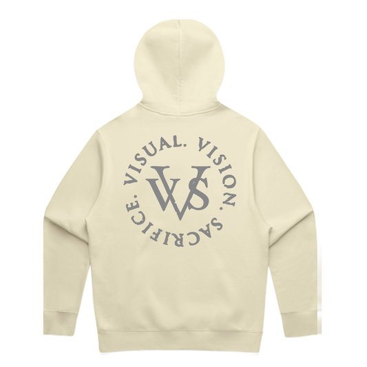 "Tri Logo" VVS Cream/Grey Hoodie
