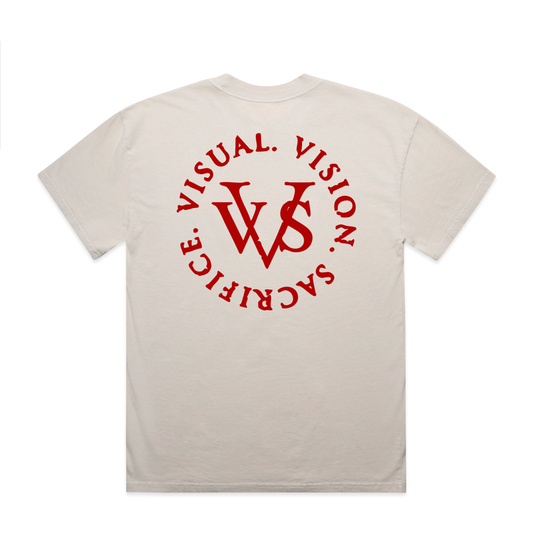 "Tri Logo" VVS Cream/Red Tee