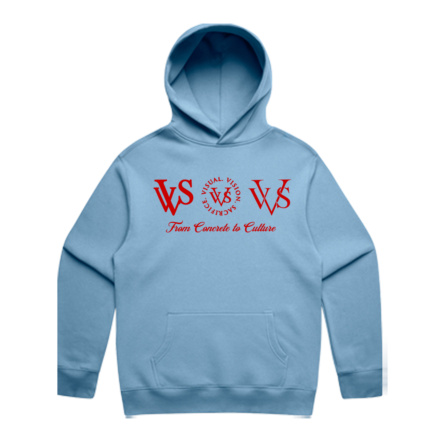 "Tri Logo" VVS Carolina/Red Hoodie