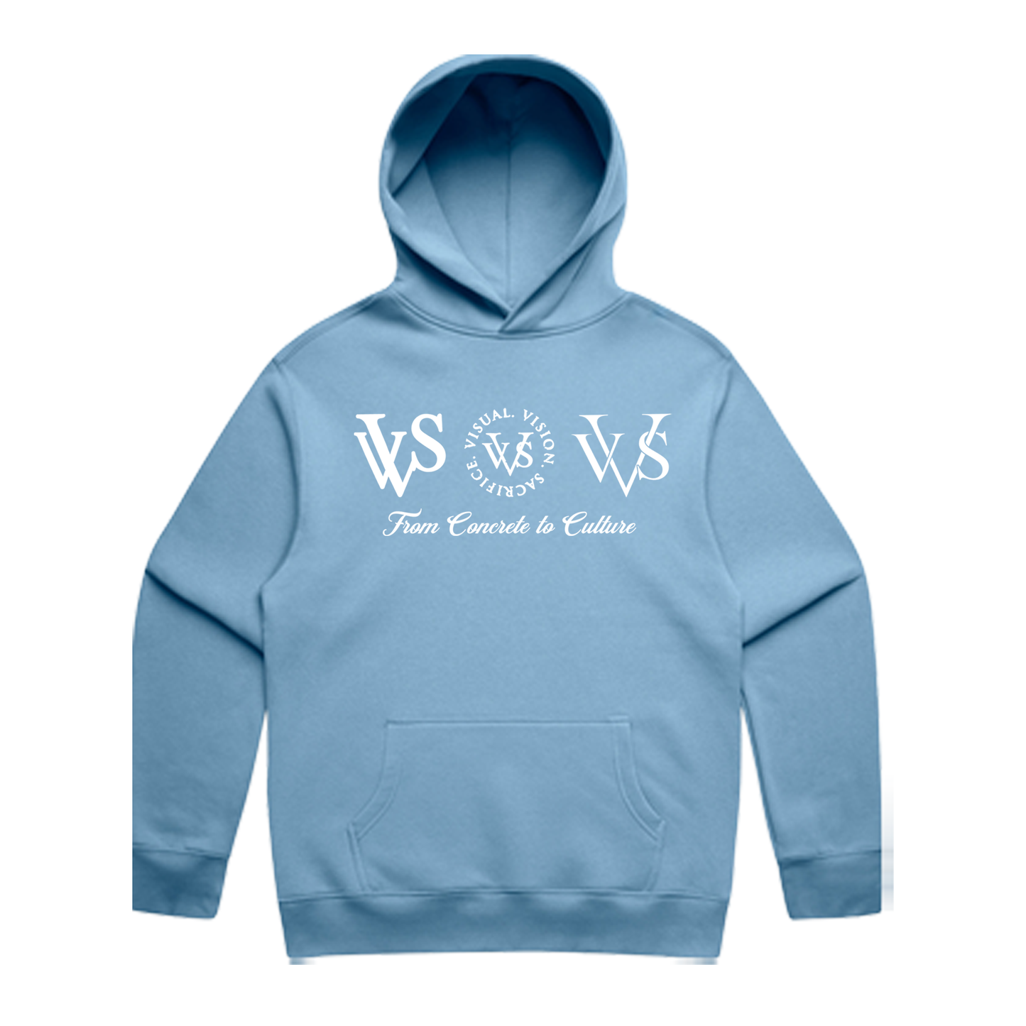 "Tri Logo" VVS Carolina/White Hoodie