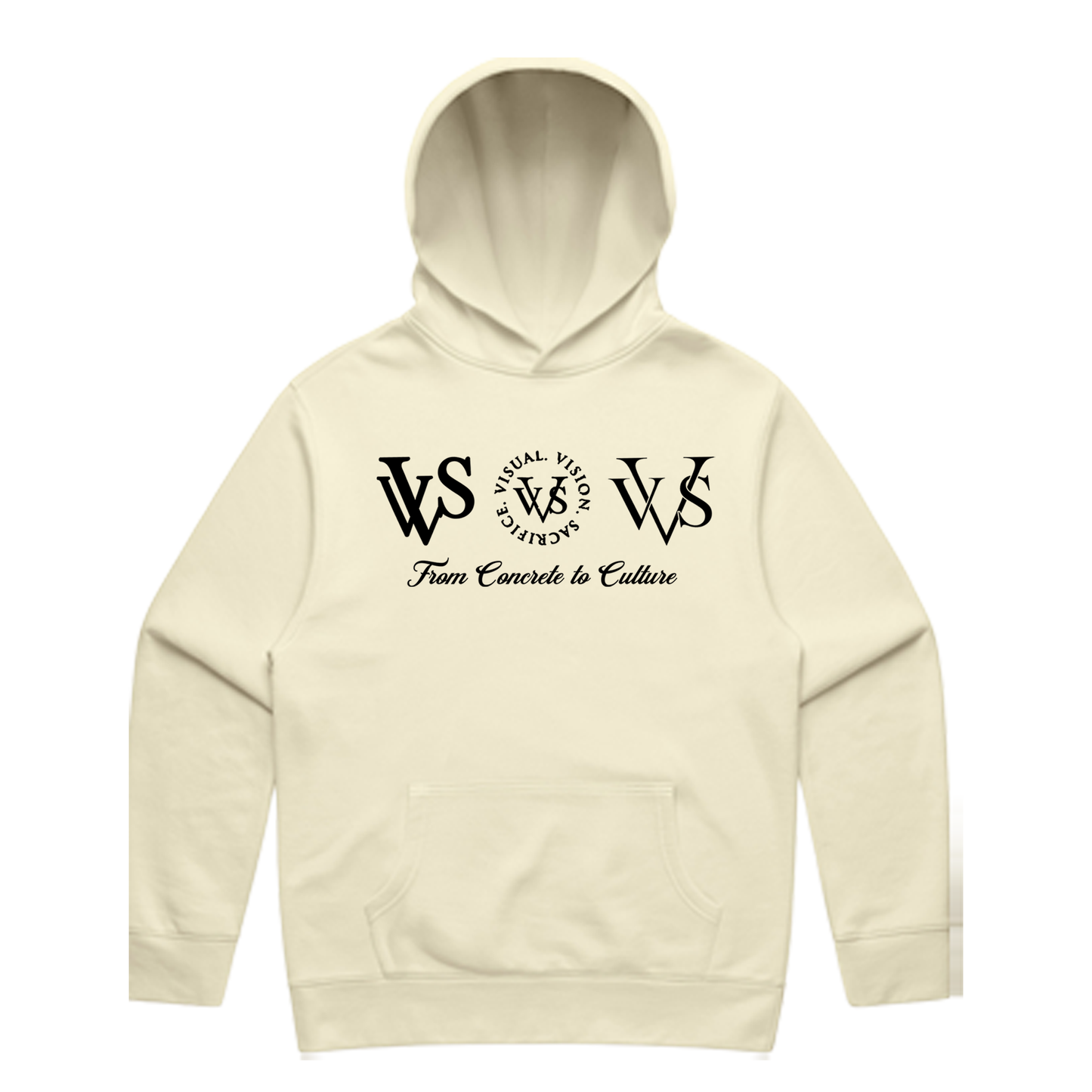 "Tri Logo" VVS Cream/Black Hoodie