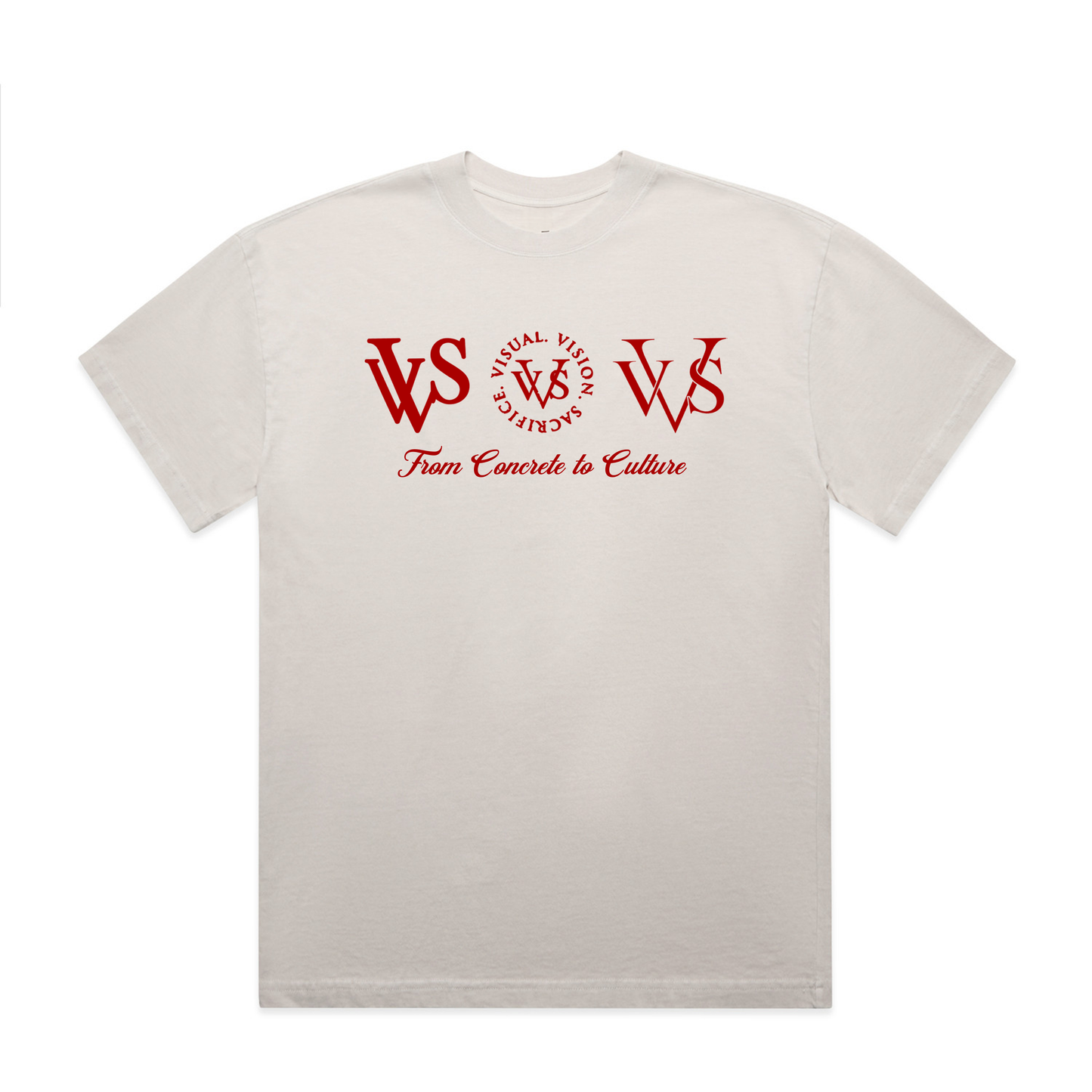 "Tri Logo" VVS Cream/Red Tee