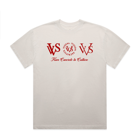 "Tri Logo" VVS Cream/Red Tee