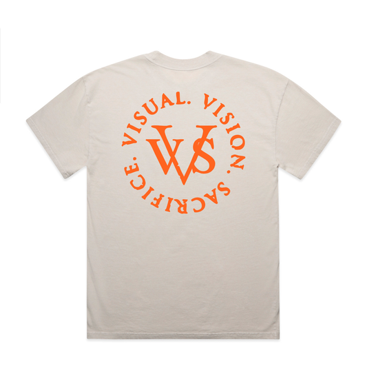 "Tri Logo" VVS Cream/Orange Tee