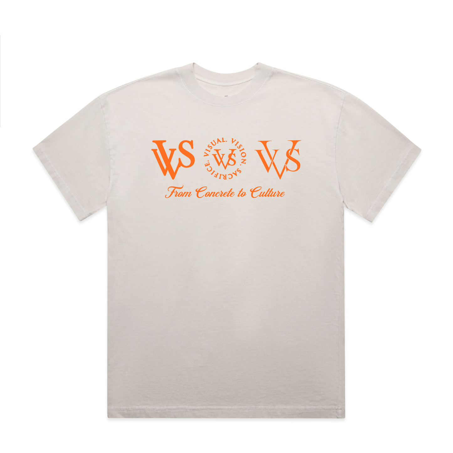 "Tri Logo" VVS Cream/Orange Tee