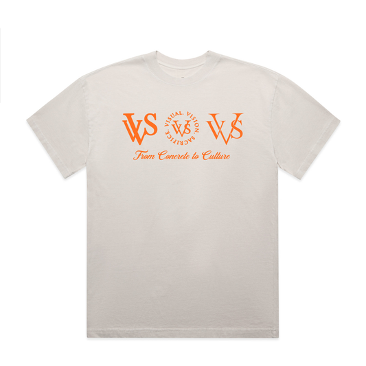 "Tri Logo" VVS Cream/Orange Tee