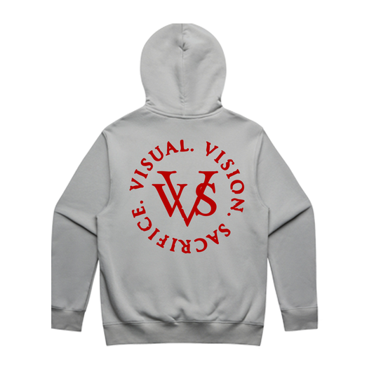 "Tri Logo" VVS Grey/Red Hoodie