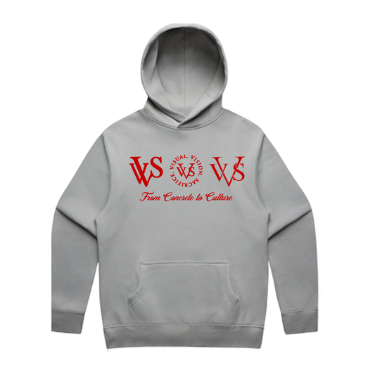 "Tri Logo" VVS Grey/Red Hoodie